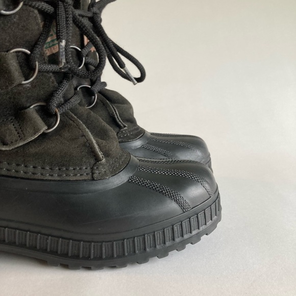 Sorel Black Waterproof Suede Leather Rubber Outsole Snow Rain Boots size 5 - Picture 4 of 15